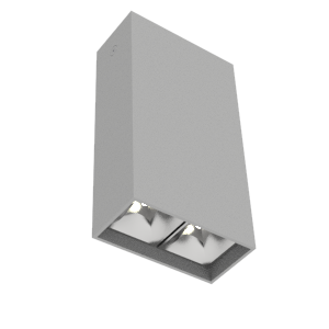 Светодиодный светильник VARTON DL-Box Reflect Multi 1x2 накладной 5 Вт 3000 К 80х40х150 мм RAL7045 серый муар кососвет DALI